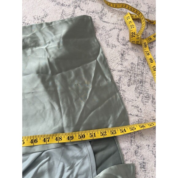 Dessy After Six A-Line Satin Maxi Dress Sage Size 10 Off The Shoulder Strapless - Picture 7 of 11